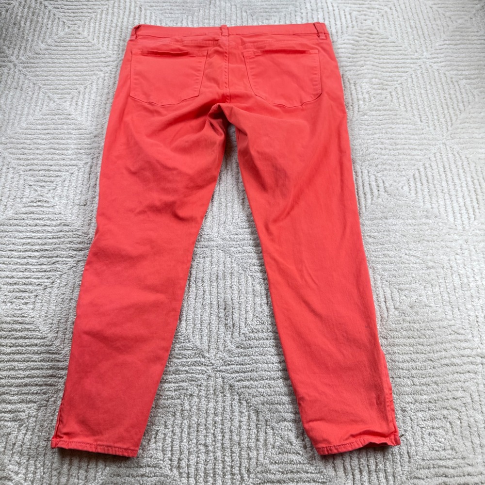 J Crew Toothpick Ankle Jeans Womens 31 Coral Orange Slim Zip Hem 78211 Casual - Picture 2 of 16
